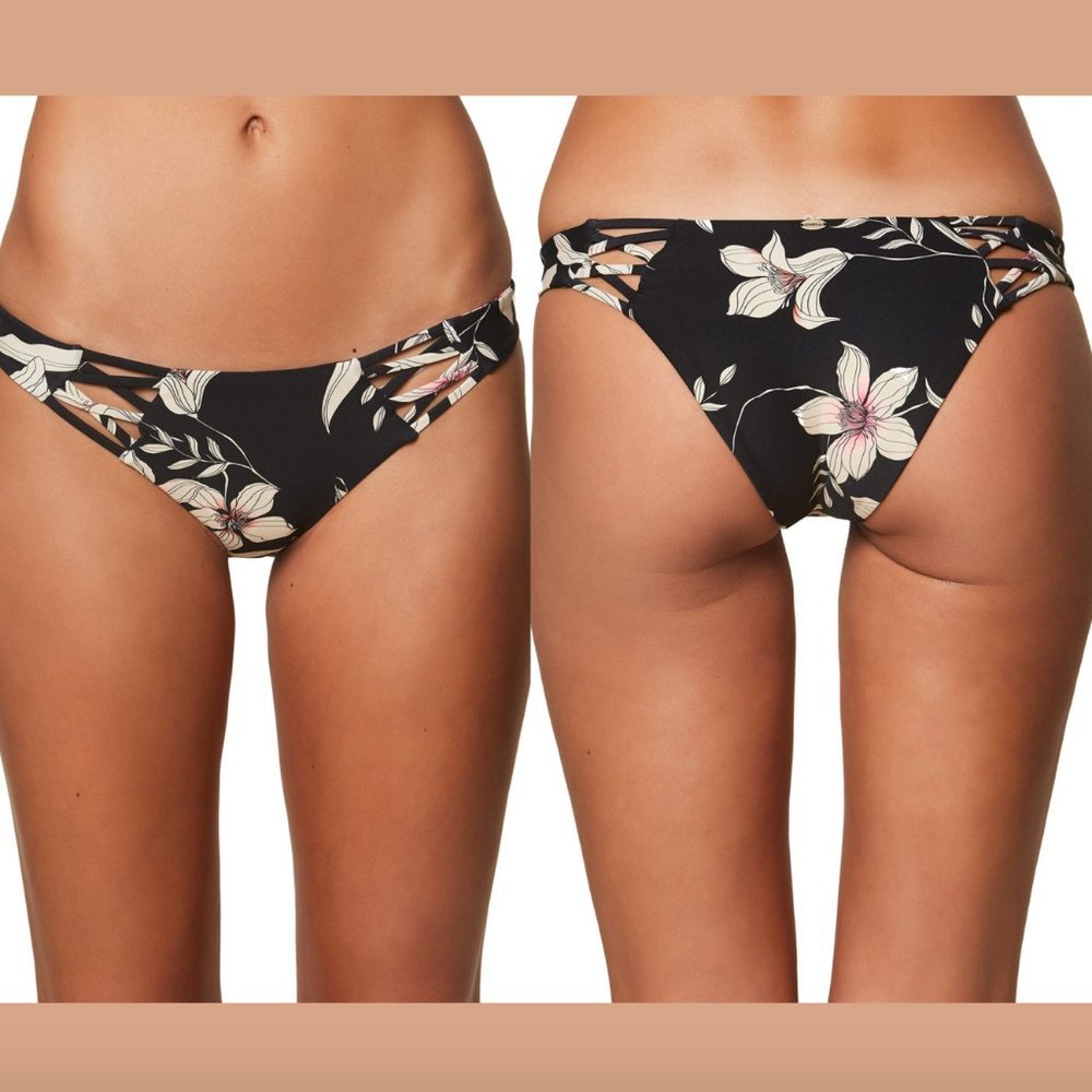 NWT $46 O'neill Albany‎ Floral Cheeky Bikini Bottom [ SZ XS ]